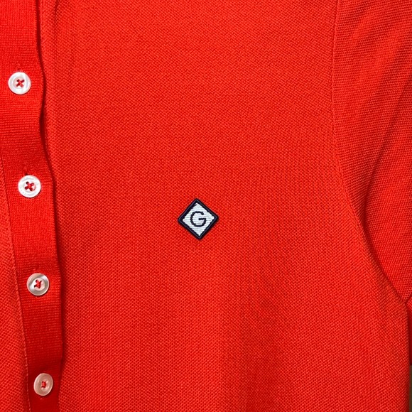 Gant Women Short Sleeve Collared Pique Polo Dress Lava Red XS - Picture 5 of 6